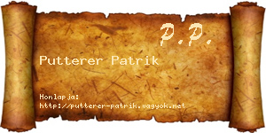 Putterer Patrik névjegykártya